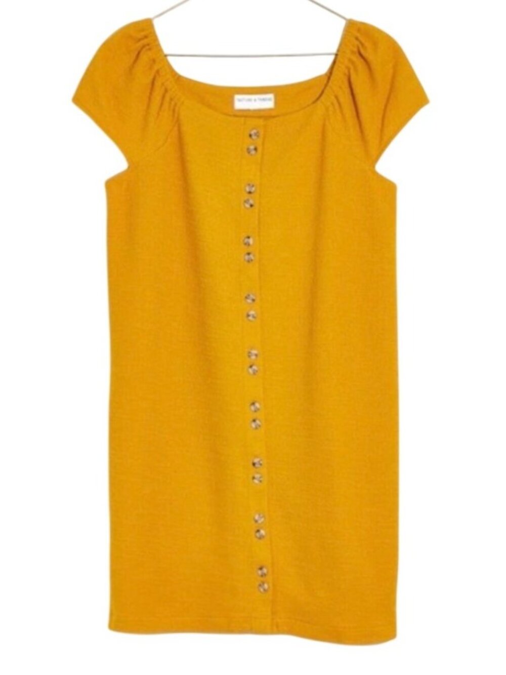 Madewell Texture & Thread Cap Sleeve Dress~Size XS~Tuscan Yellow Mini L18 10 - Picture 2 of 10